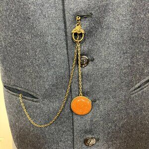 Handcrafted Goldstone Watch Fob / Hip Chain - 18" Long.